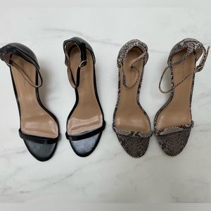 NWOT Banana Republic Stiletto Sandals Size 8, Lot of 2 pairs - Black, snake